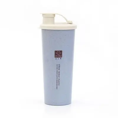 blue 1 шт. 450ml протеин порошок шейкер бутылка для воды пшеничной соломы смеситель спортивные Фитнес шейкеры для протеиновых коктейлей молочных коктейлей с бутылка WJ102812 - Цвет: blue