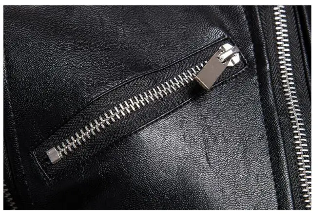 Мужские кожаные куртки зимние винтажные панк мужское кожаное пальто черный