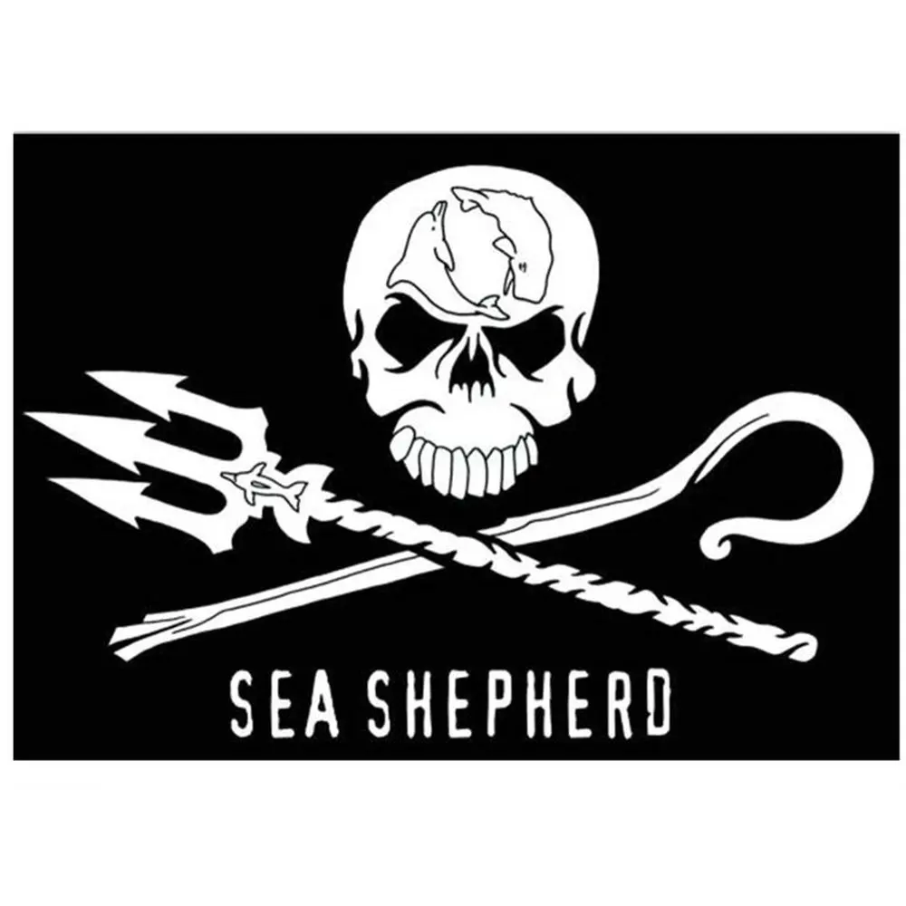 

zwjflagshow custom flag sea shepherd flag banner 90x150CM One Piece pirate flag skull Flag Banner Halloween activities