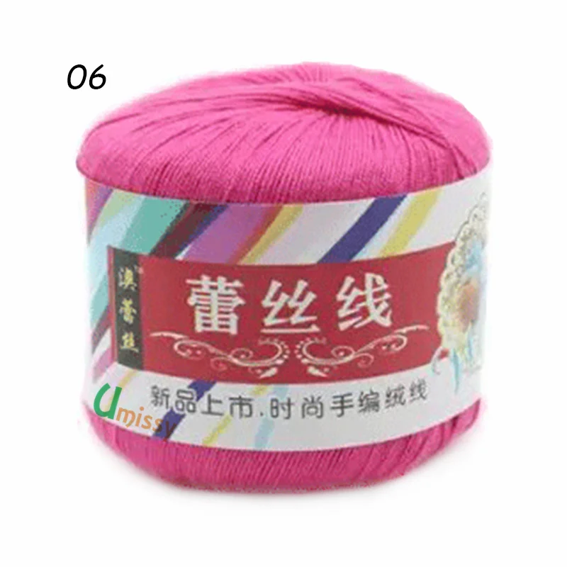 1pc 06 1 шт. хлопок чесаная пряжа для ручного вязания тонкая мягкая цветная Органическая пряжа - Цвет: 1pc 06