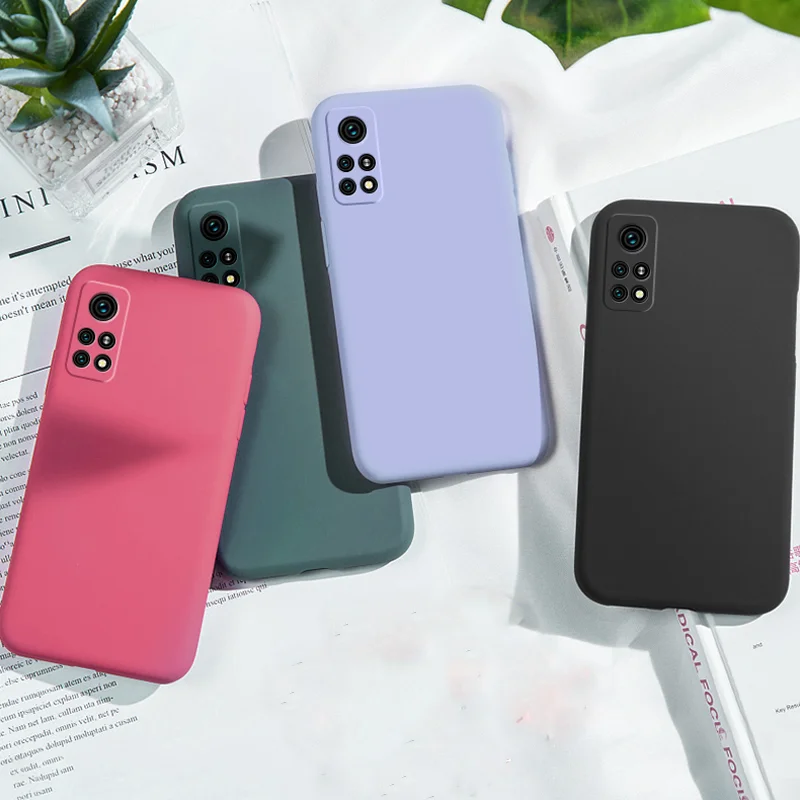 Жидкий силиконовый чехол для xiaomi MI 10T Pro 5G мягкий с объективом камеры полная