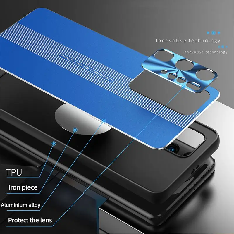 Vehicle mounted magnetic suction Case For Huawei P40 50 Mate 30 40 Pro Plus Lite Nova 7 8 9 Pro SE Cases Frosted Metal Cover