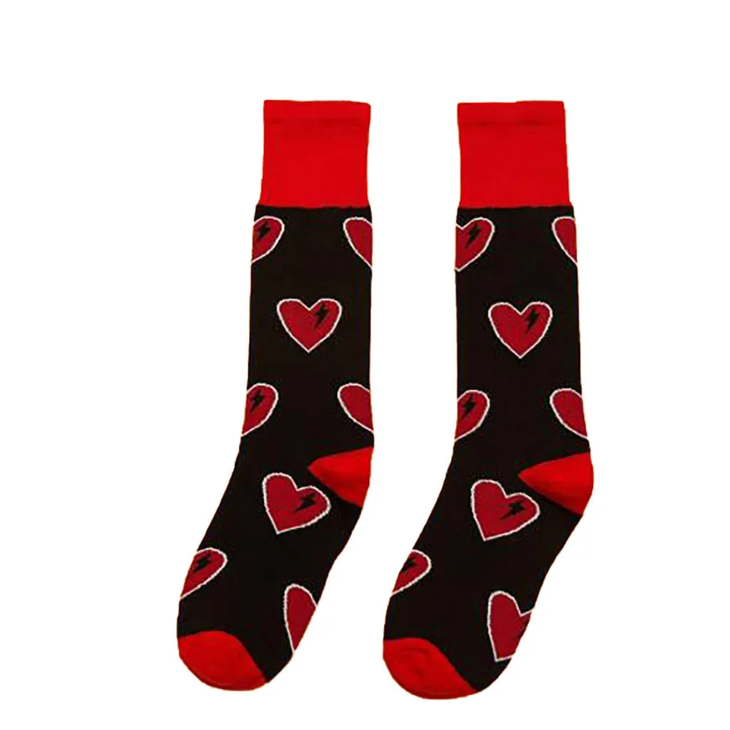 Модные хлопковые уличные носки без пятки с принтом в виде сердечек для женщин и