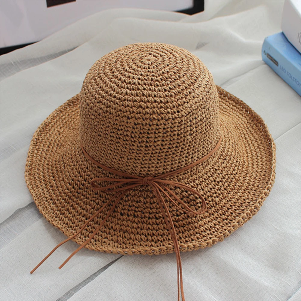 Регулируемая модная широкополая шляпа от солнца женская Соломенная Панама
