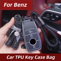 tpu key case bag for mercedes benz abc class e class s class cla gla glb glc gle car styling holder shell keychain protection