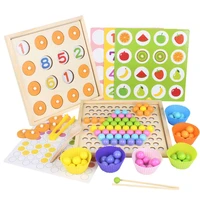 kids toys montessori wooden toys hands brain training clip beads puzzle board math game baby early educational toys for children