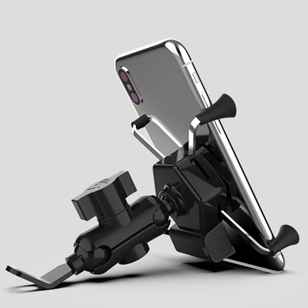 

Motorbike Phone Holder 360 Degree Rotation Adjustable DC12V-24V USB Charger Phone Stand Bracket