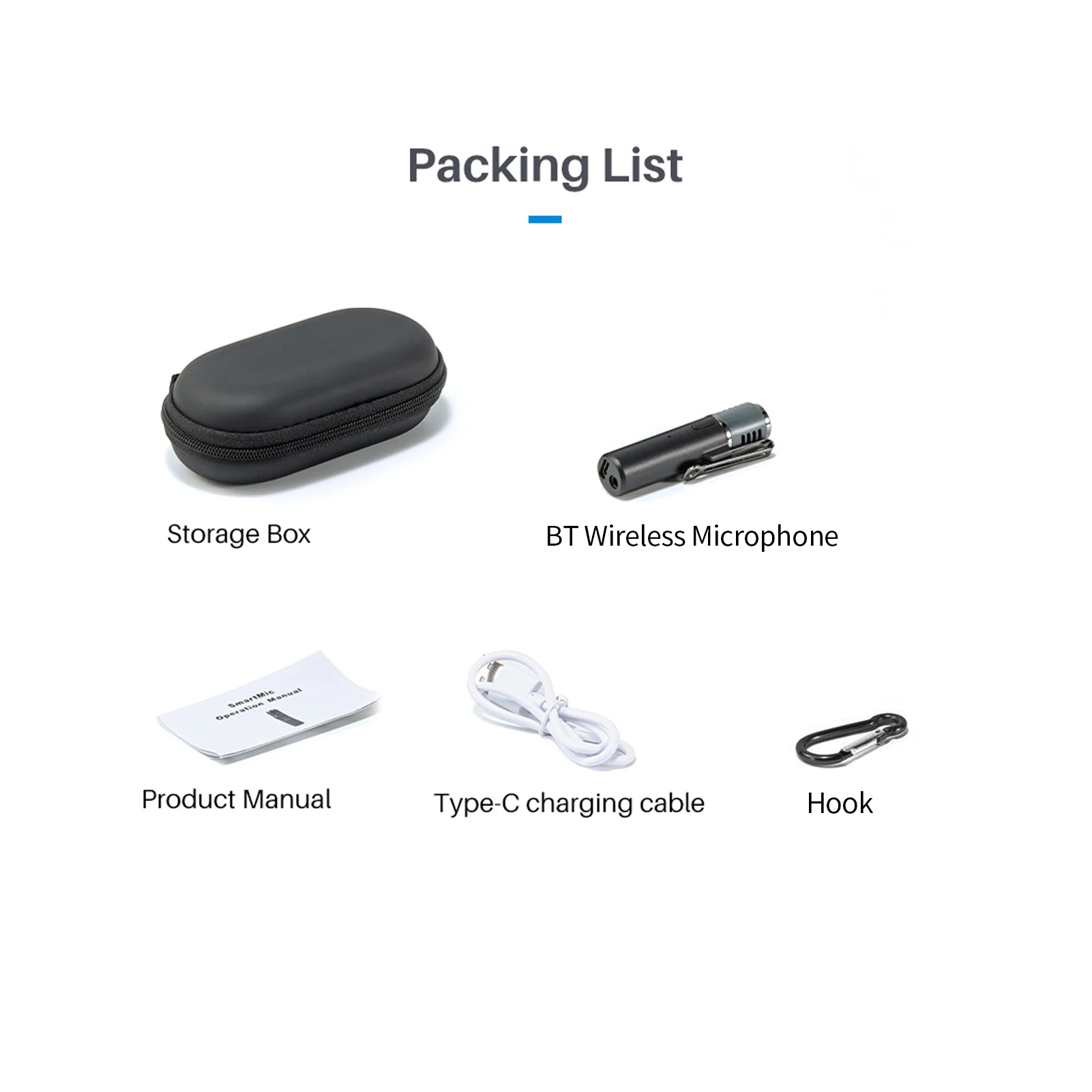 

Wireless BT Microphone Intelligent Clip Type Mobile Phone vlog shooting BT Microphone Vlog Video Radio Interview Recording Devic