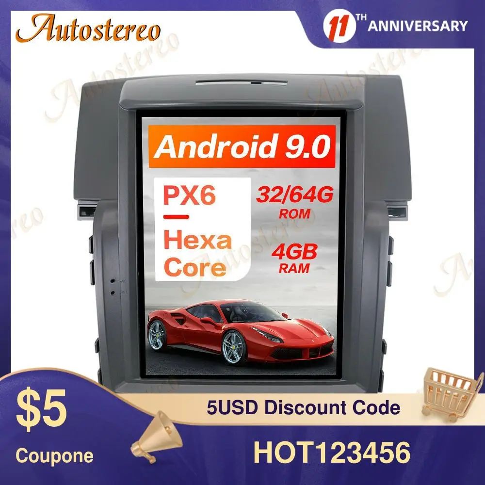 Вертикальный Tesla стиль Android 9 PX6 автомобильный без dvd плеера GPS навигация для Honda CRV