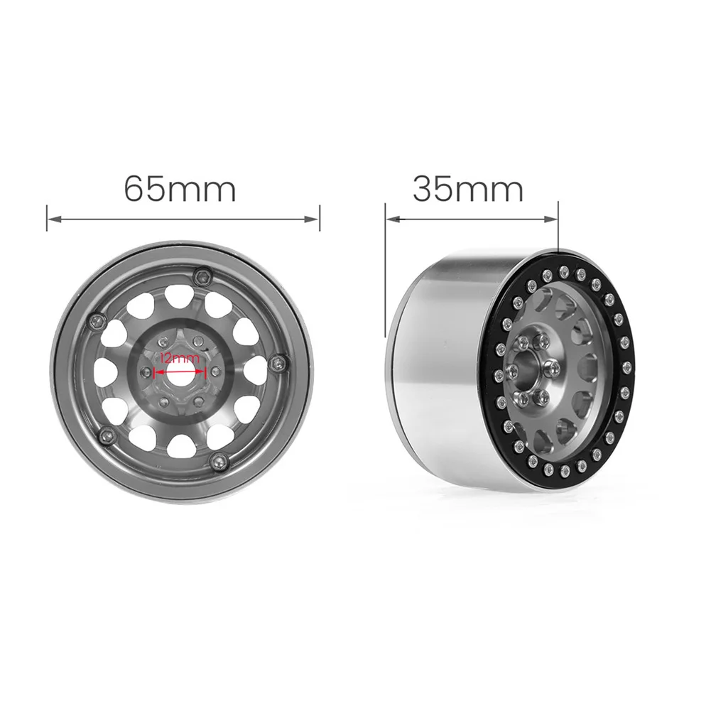 

4PCS 2.2 Inch Hub Axial Scx10 D90 Hpi RC Crawler 4PCS 1/10 RC Car Metal 2.2 Inch Toy Car Accessories