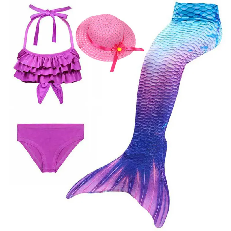 

New Girls Children Party Cosplay Kids Sea Maid Dress BikIni Swimwear Swimming Mermaid Tail Halloween Costume