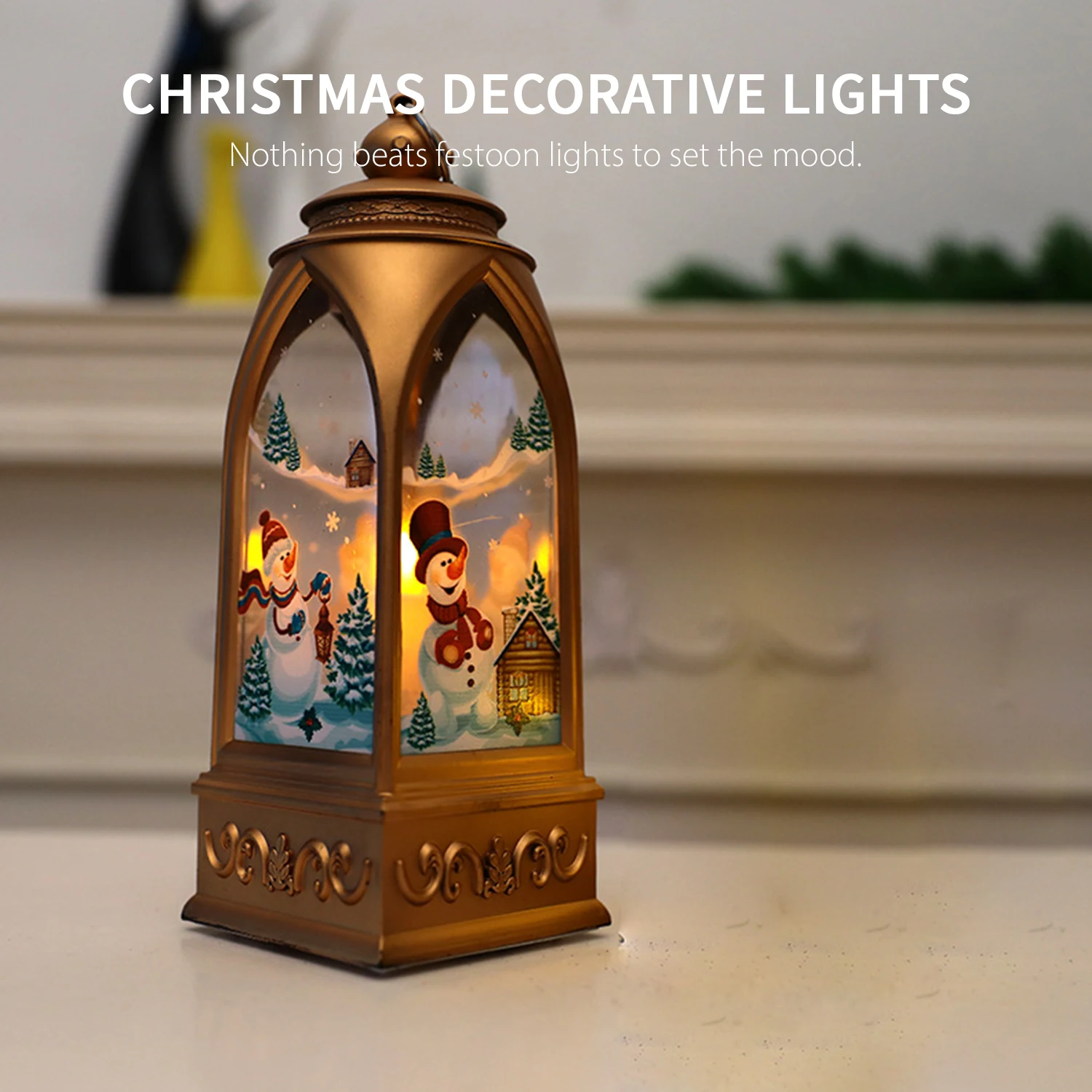 

Рождественский светодиодный светильник феи, теплый белый декоративный светильник для стола, подвесное освещение в форме снеговика лося на ...