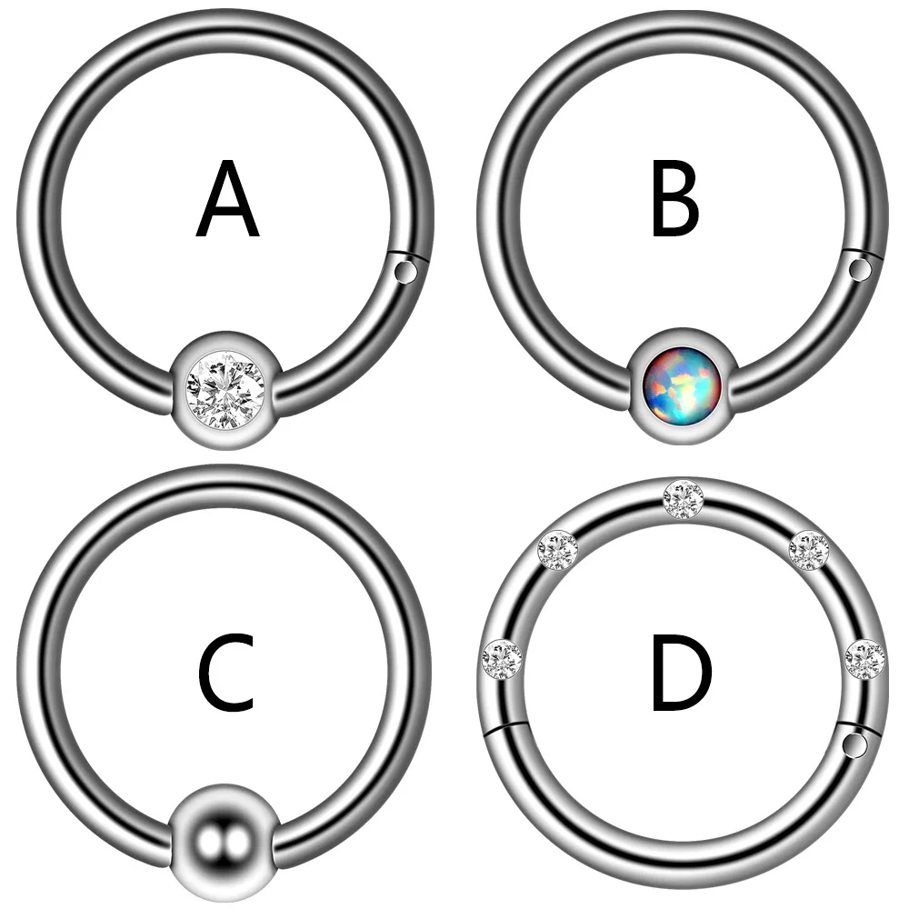 1 шт. стальная Опаловая перегородка для носа кольцо с кристаллами | Украшения и