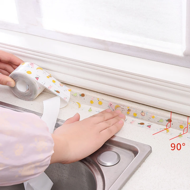 

Kitchen Accessories Seal Strip Anti-collision Weatherproof Self Adhesive Caulk Strip Sealing Tape For Sink Bathroom Kitchen Tn88