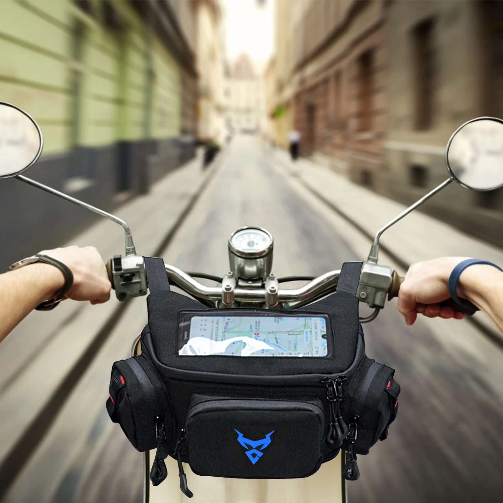 

Waterproof Bicycle Motorcycle Phone Holder Bike Phone Touch Screen Bag 6.4inch Bicycle Handlebar Holder for iPhone 12Pro