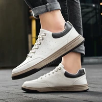white fashion mens leather sneakers breathable casual loafer shoes spring mens black white designer men loafers