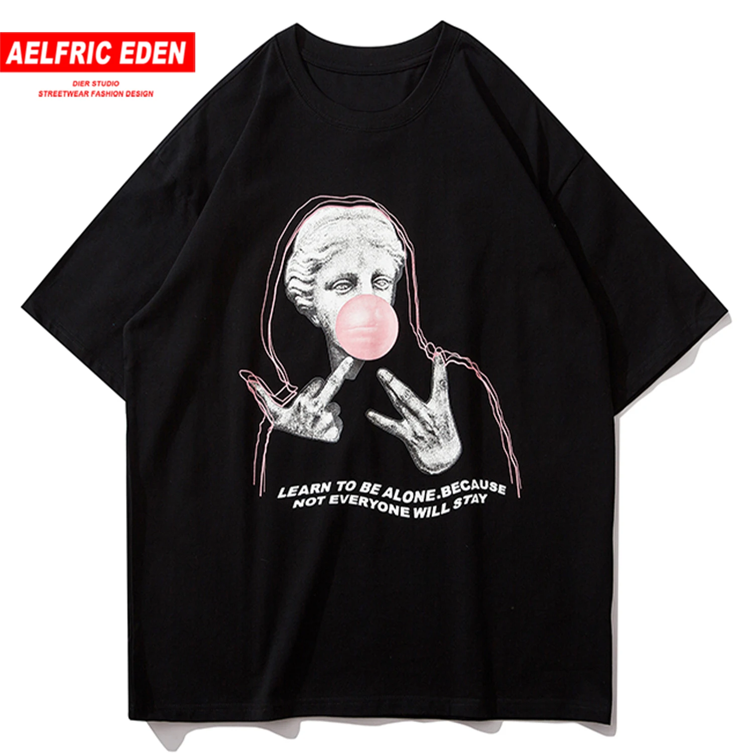 Футболка мужская свободного покроя модная тенниска с принтом в стиле хип хоп