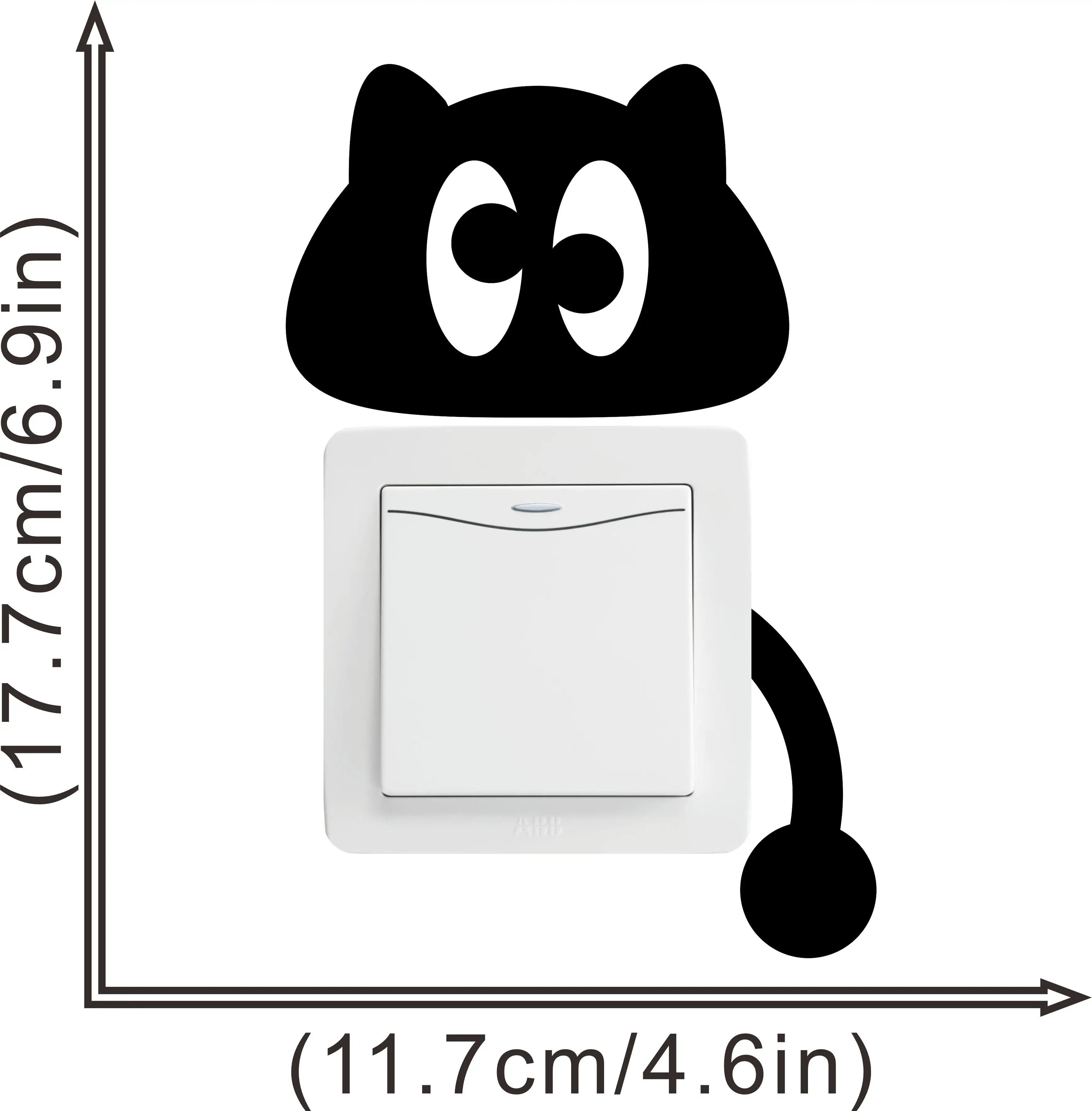 

Baby bedroom living room decoration cute cat switch sticker mural art environment friendly vinyl DIY children's Wall Decal