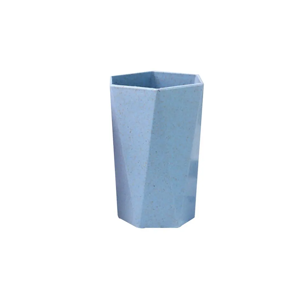 

Creative Rhombus Wheat Straw Toothbrush Holder Cup Bathroom Wash Cup Toothpaste Organizer Water Cup Portable for Travel
