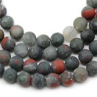 natural african bloodstone stone matte beads round spacer loose beads for jewelry making bracelet diy necklace 4 6 8 10 12mm