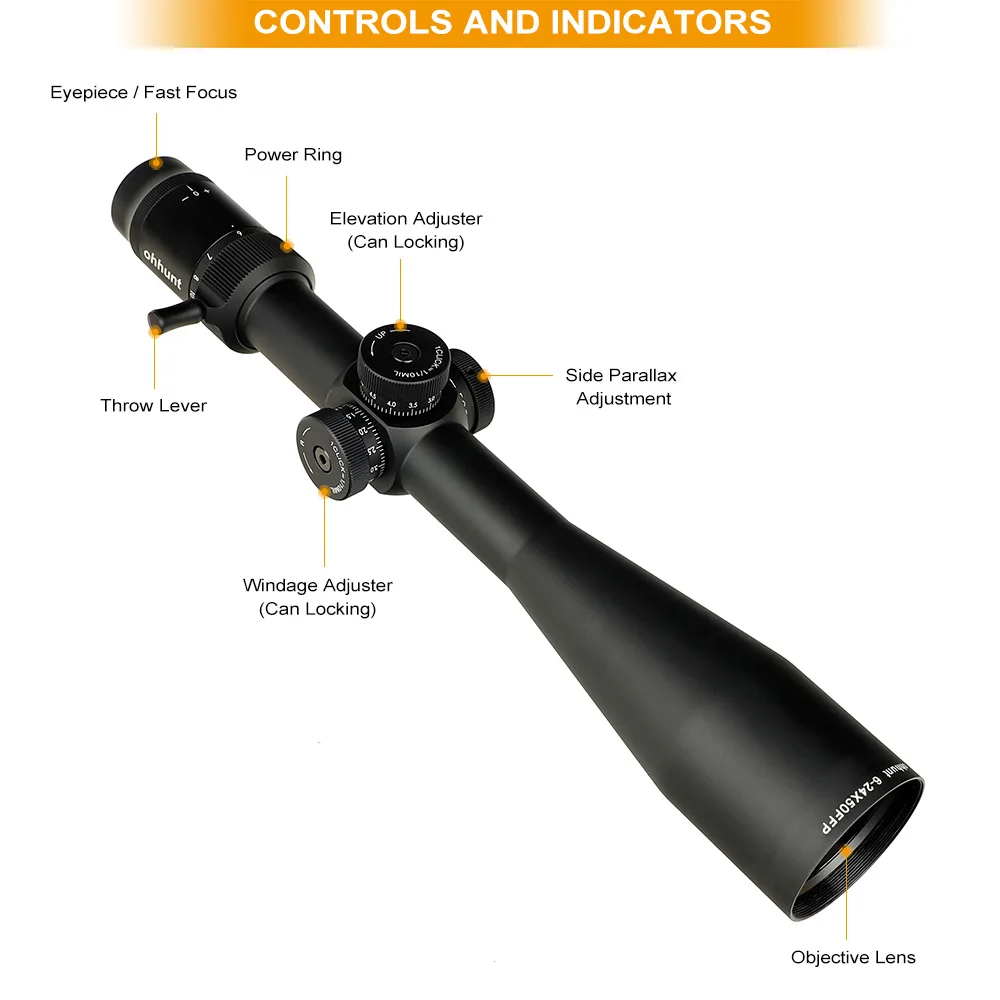 Охотничий ohhunt Guardian 6 24X50 FFP винтовочный оптический прицел со стеклянной