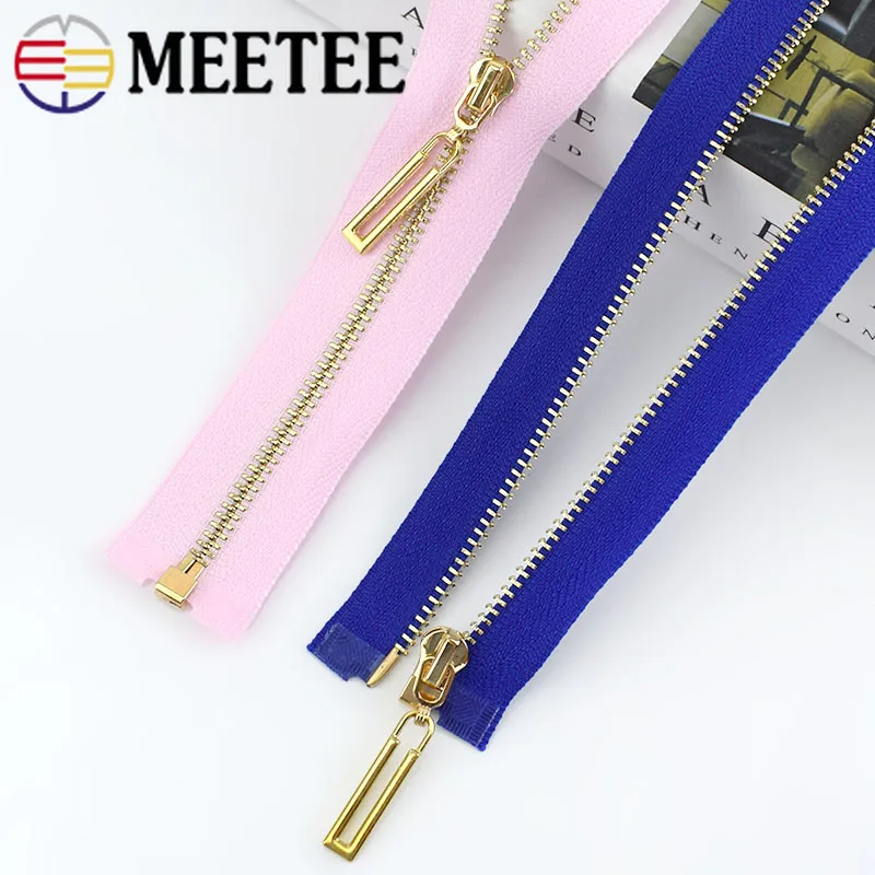 Meetee 2/5 шт. 40-70 см молния с автоматическим замком 3 # Металлические молнии Красочные
