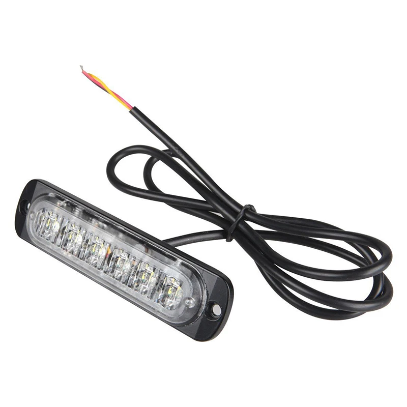 

4Pcs set 6LED Car Emergency Warning Flash Strobe Light Bar safety Lamp Red&White