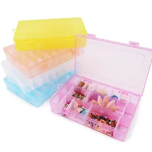 19,5x13x3,5 см прямоугольная регулируемая коробка для ювелирных изделий, чехол, пластиковая коробка для хранения бусин, сережек, 24 слота, 1 шт.