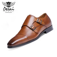 desai brand luxury genuine leather oxford shoes men pointed toe dress shoes with double buckle male wedding party shoes
