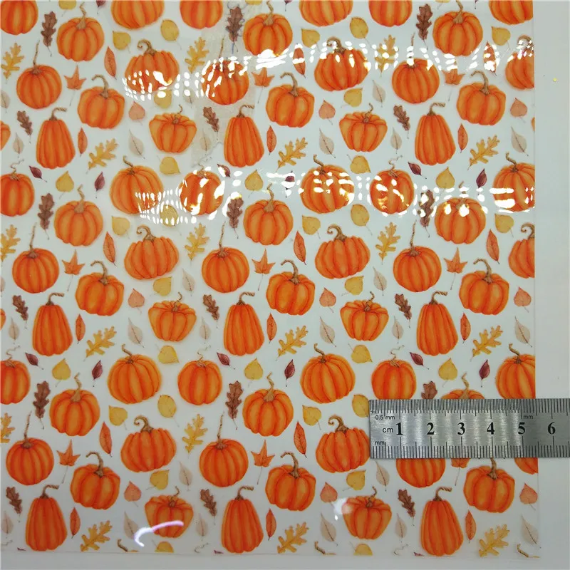 Имбирная кожа тыквы тартаны печатные синтетические виниловые листы из