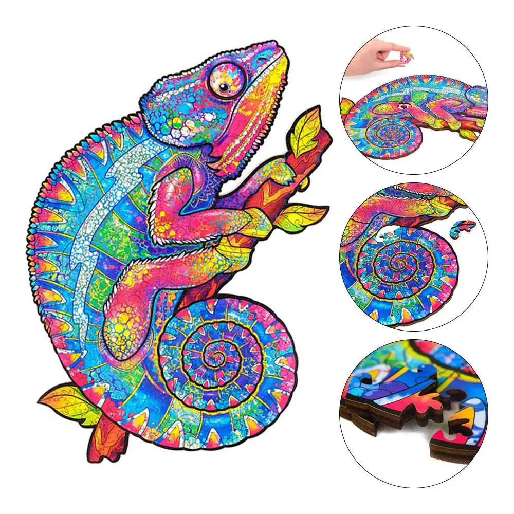 

Animal Jigsaw Puzzles Wooden Unique Mysterious Owl Puzzle Gift for Adults Kids Educational Puzzle Fabulous Interactive Games Toy