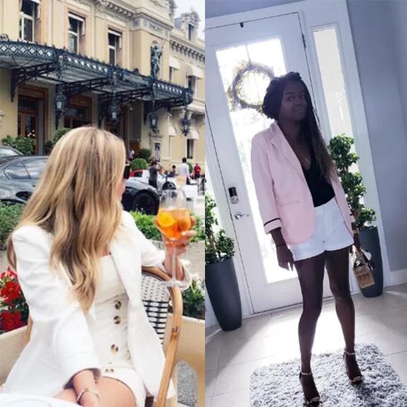 LIVA GIRL модные офисные открытые спереди пиджаки с карманами Женские повседневные