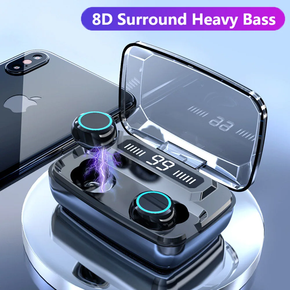 Беспроводные наушники сенсорные с распознаванием отпечатков пальцев Bluetooth