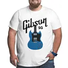 Синяя электрическая гитара 2021, Классическая футболка Gibson, бестселлер, негабаритная Мужская футболка высокого качества, новый дизайн, мужские футболки с круглым вырезом
