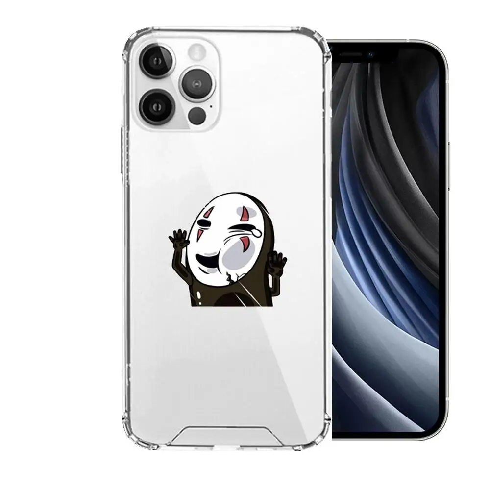 

cartoon no face man Anime Style Phone Case cover For iphone 11 pro max Cases 12 8 7 6 s XR PLUS X XS SE 2020 mini Transparent