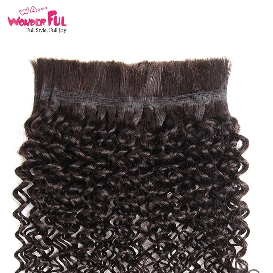 Бразильские волосы Remy кудрявые объемные человеческие для плетения 3/4 пучок