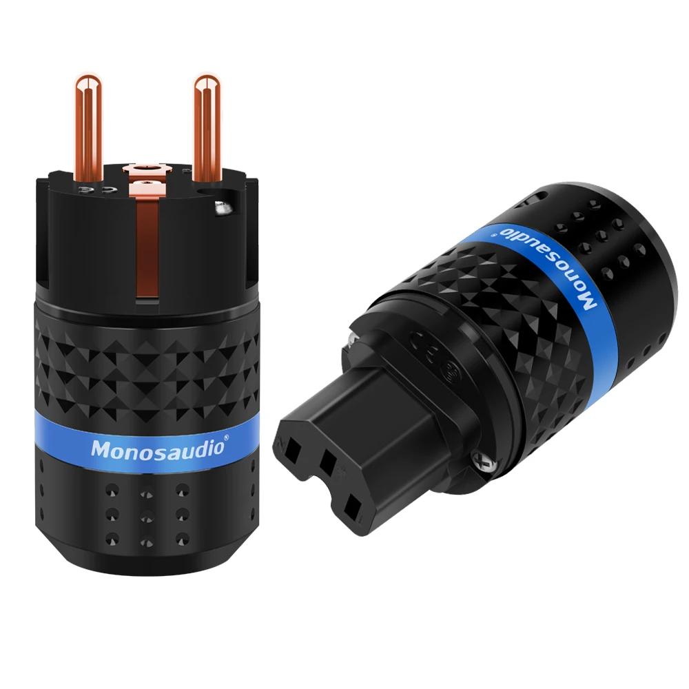 

Monosaudio E102/F102 Hi-end Pure Copper Schuko Power Plug European standard Power Connector IEC Female Plug Adapter