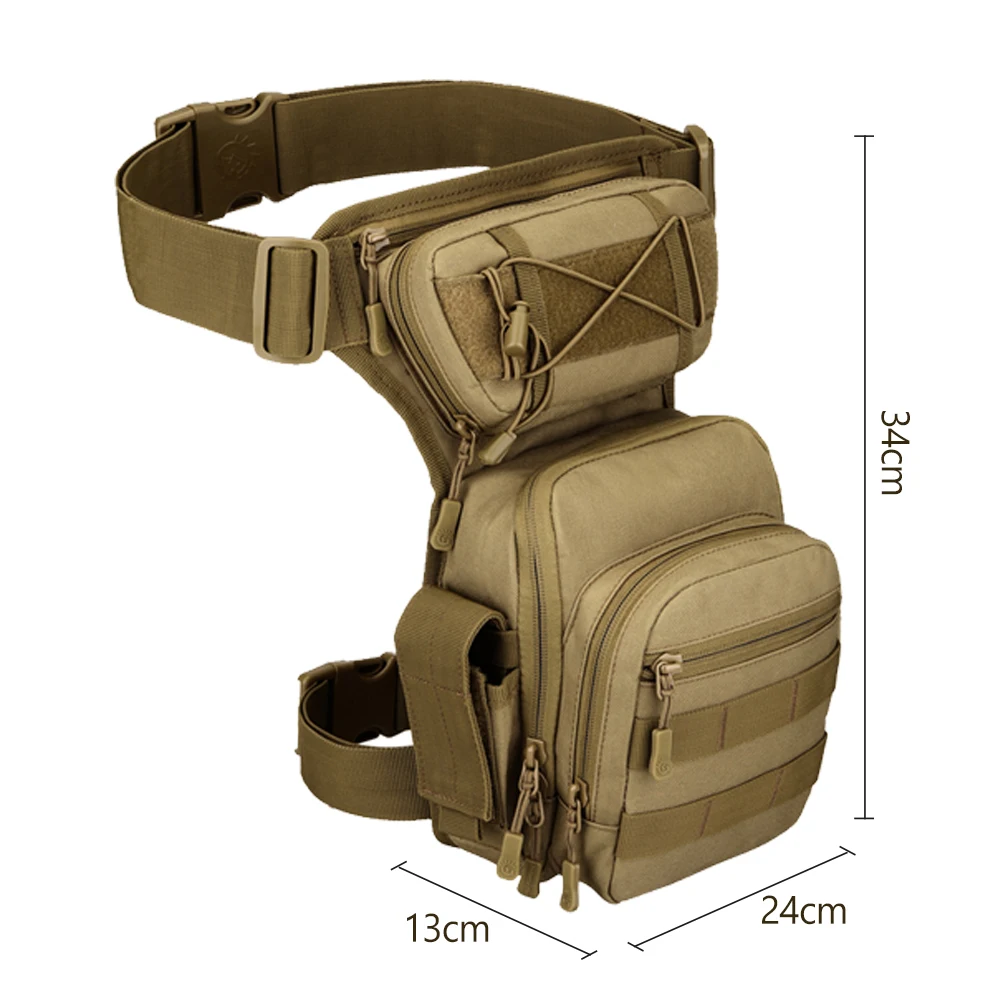 Men Leg Bag Waist Bag Utility Belt Pack Pouch Adjustable Hiking Male Hip Motorcycle Bags Military Tactical Waist Bag XA936+WA