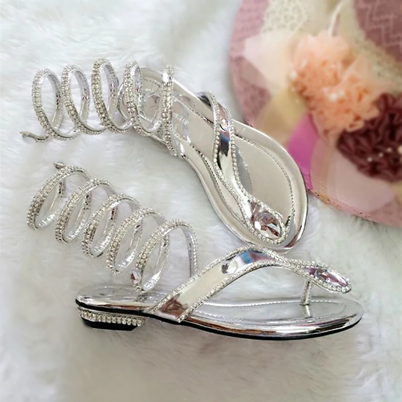 Женская летняя обувь Женские сандалии со змеиным рисунком ремень клип с открытым