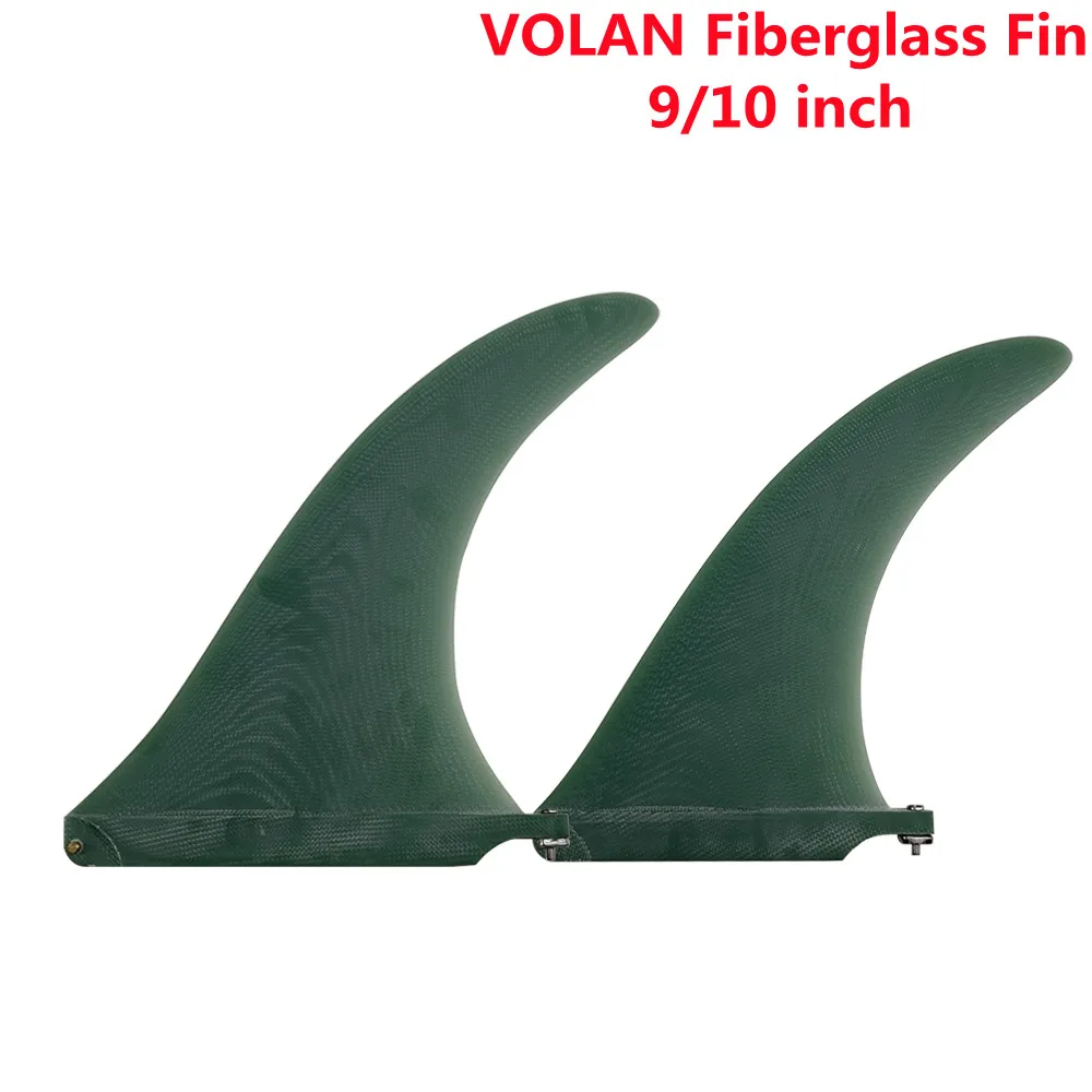 SUP Single Fin Longboard Fins VOLAN fiberglass 9/10 Length YEPSURF Surfboard Fin green color Fin Surfboard Fin 9/10  Length