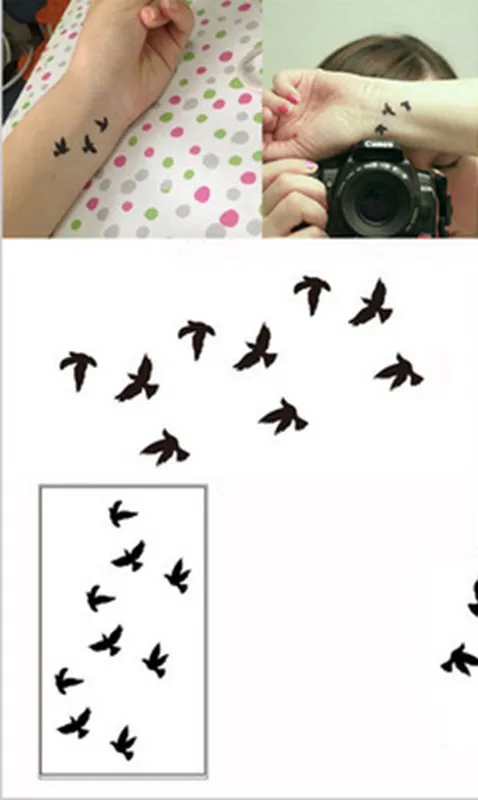 

2 piece of bird disposable waterproof 3D tattoo stickers wrist tattoo body art temporary tattoo paper