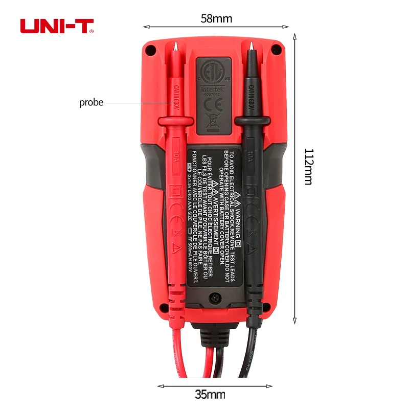 UT125C ручной карманный цифровой мультиметр AC / DC Тестер напряжения multimetro uni-t Amp Ohm Cap Hz NCV