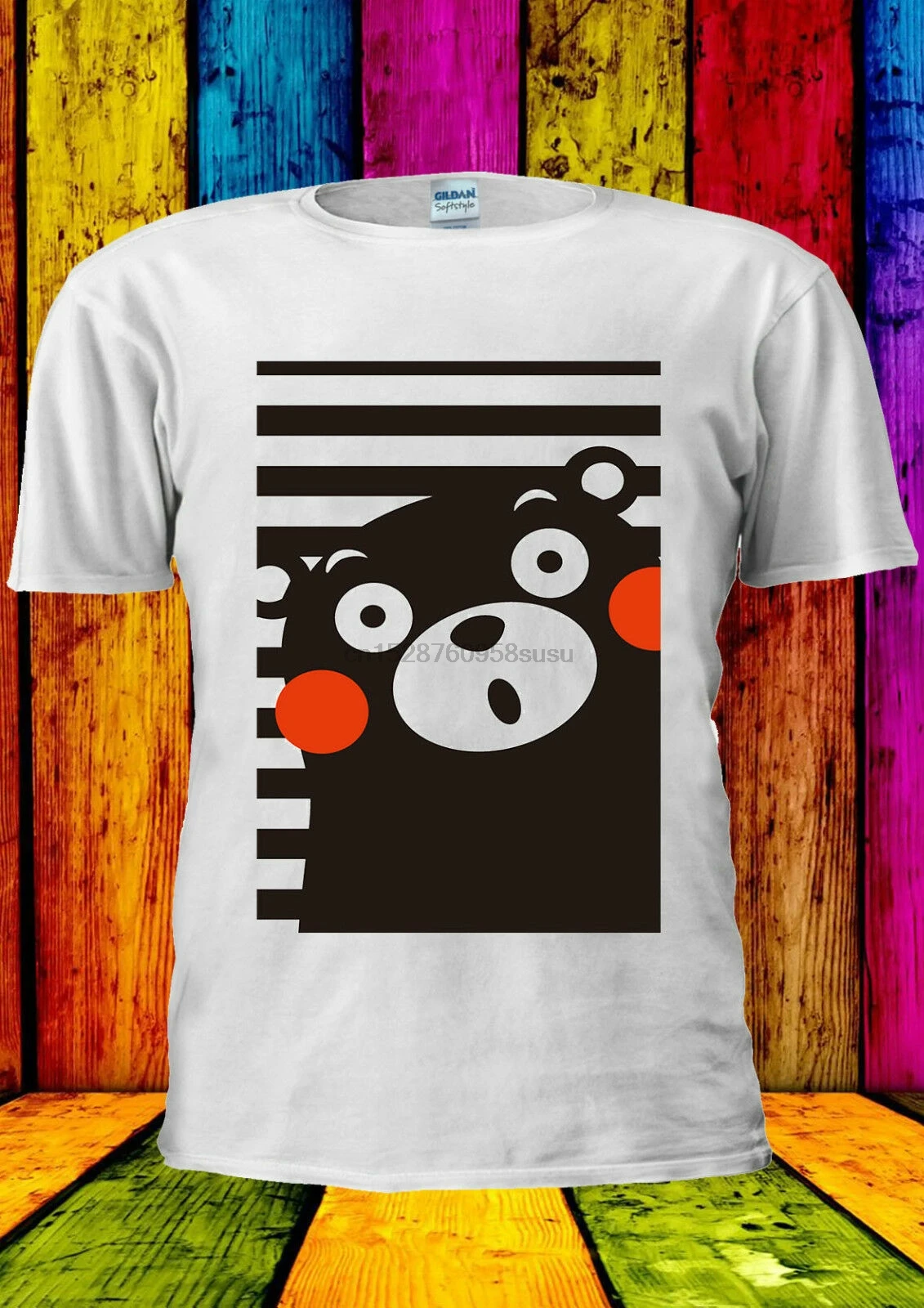 Японское аниме Кумамон медведь животное забавная футболка жилет для мужчин и