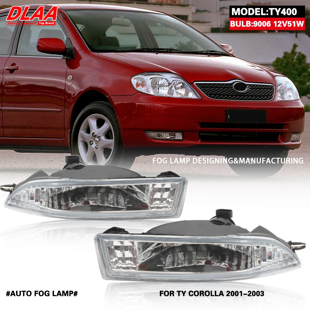 

For Toyota COROLLA 2001 2002 2003 Front Fog Lights Car Styling Spot Light Fog Lamps With Switch - 1 Pair