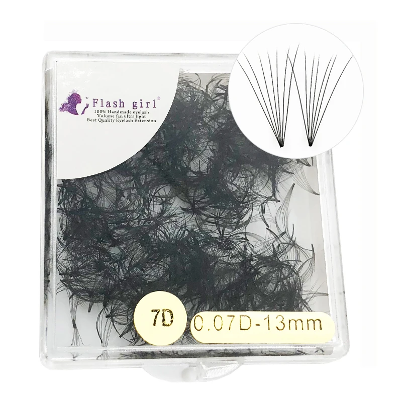 

Flash girl 1000 поклонников в коробке толстые и wispy 7D 13 мм 0.07D короткий стержень готовые Поклонники российские объемные ресницы для наращивания