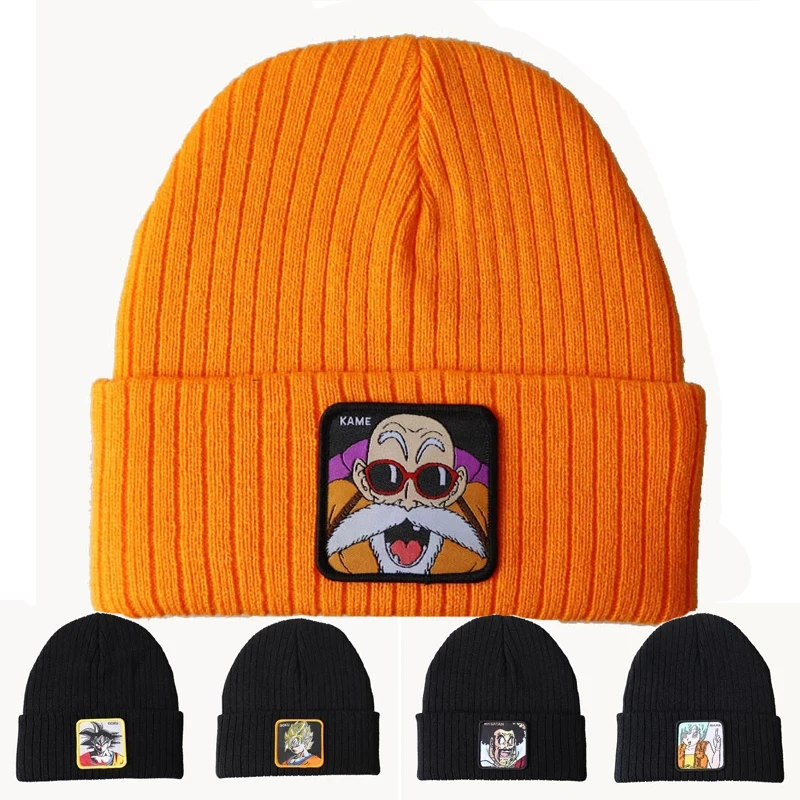 

Japan Anime DBZ Beanies for Men Women High Quality Cartoon Embroidery Knitted Winter Hats Unisex Cold Roof Warm Ski Bonnet Cap