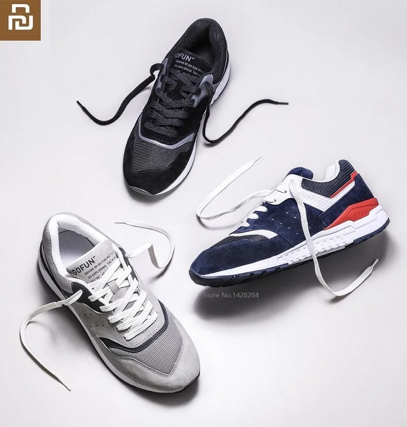 Мужские кроссовки из натуральной кожи Youpin черные повседневные дышащие в стиле