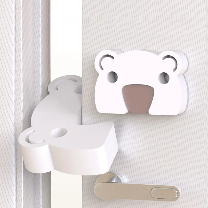 Tope de puerta de seguridad para beb&eacute;s, bloque de puerta gruesa blanca, antipellizco, protecci&oacute;n segura para ni&ntilde;os, Tope de puerta de seguridad con dibujos de animales-1