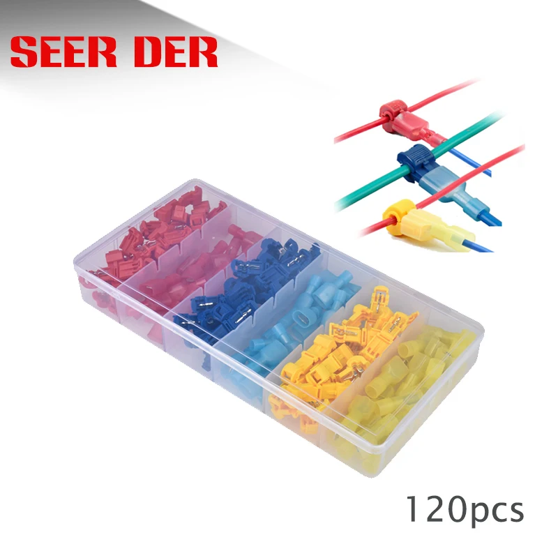 120 шт. быстроразъемные клеммы для проводов и кабелей обжимной электрический