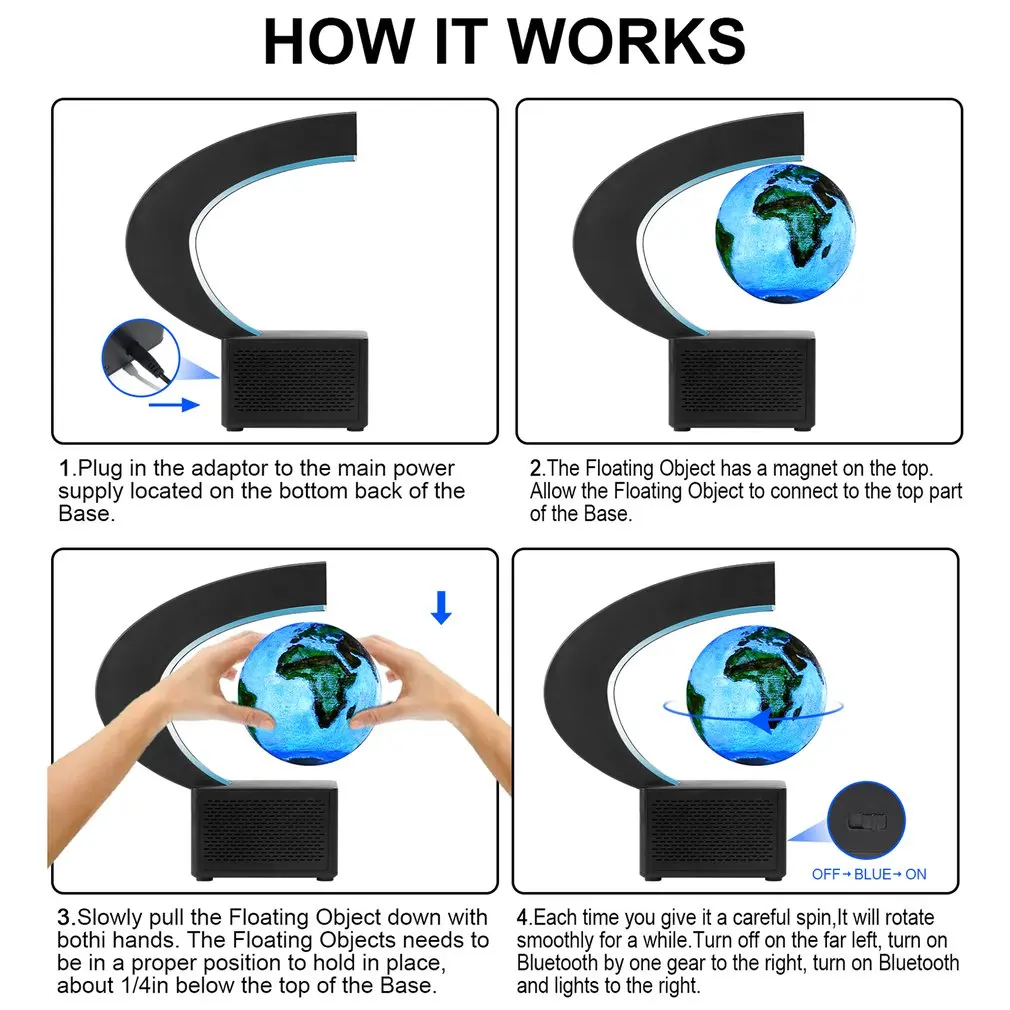 

Speaker Suspension Speaker Sound System 3D Stereo Music Surround Soundbar 360 Degree Free Rotation Intelligent Touch Audio Gift